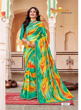Lotus-2 Designer Printed Saree with Elegant Border - Festive & Traditional Wear Collection