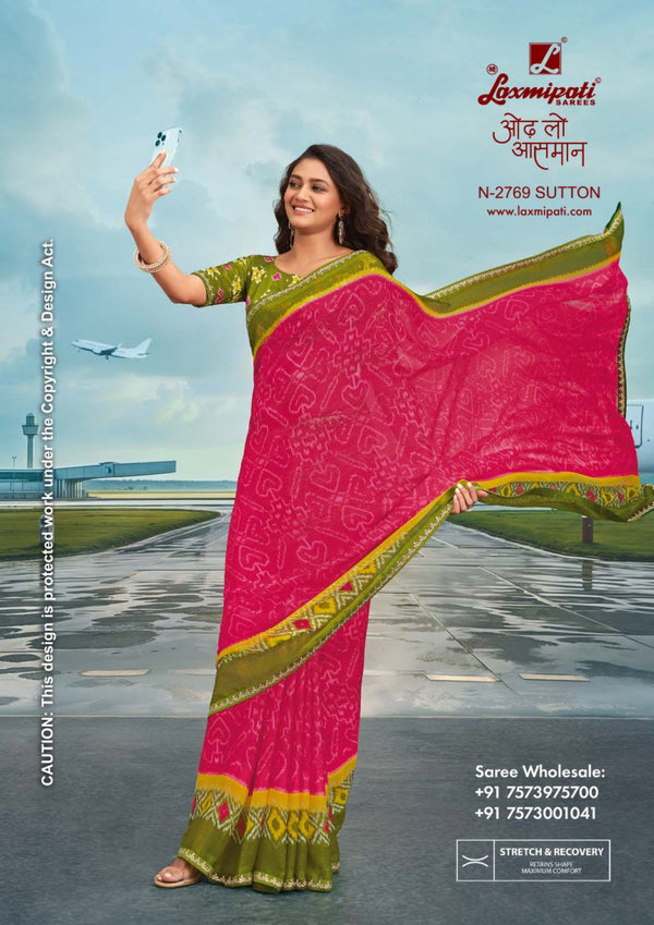 Laxmipati Radhika N-2769 - Rani Multi Chiffon– Latest Designs | M.R. Saree Emporium