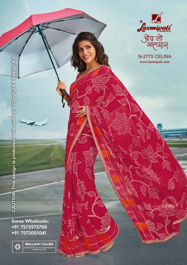 Laxmipati Radhika N-2775 - Rani Crush Chiffon– Latest Designs | M.R. Saree Emporium