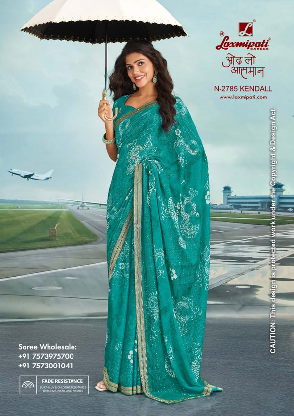 Laxmipati Radhika N-2785 Sky Blue Sparkle Chiffon | M.R. Saree Emporium