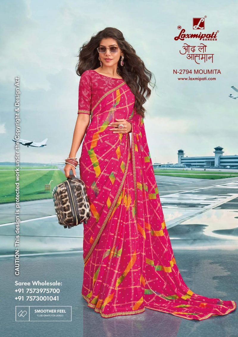 Laxmipati Radhika N-2794 Rani Chiffon Saree | M.R. Saree Emporium