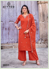 MITTOO Aaika Viscose Weaving Khatli Handwork 6 Pcs Set