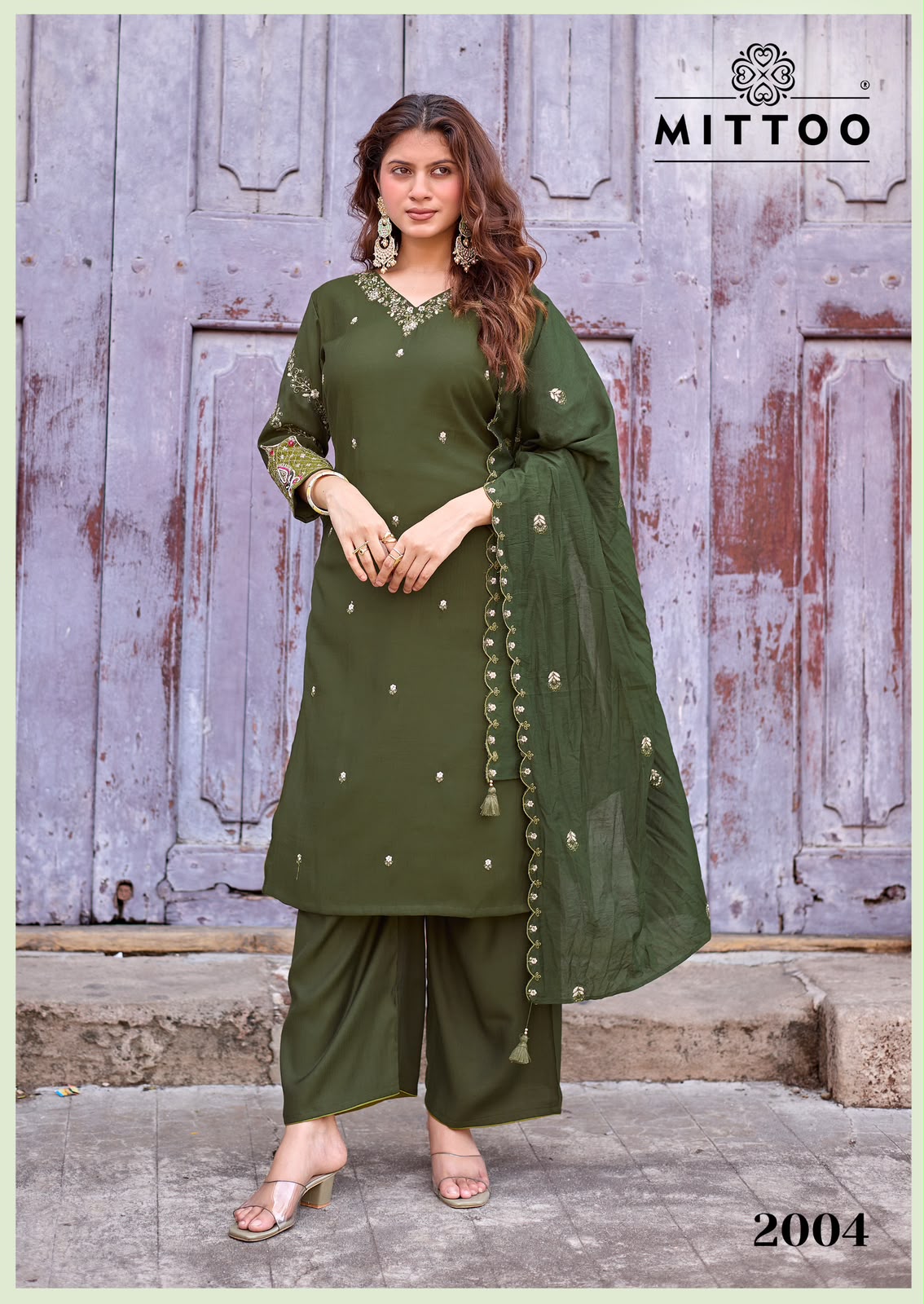 MITTOO Aaika Viscose Weaving Khatli Handwork 6 Pcs Set