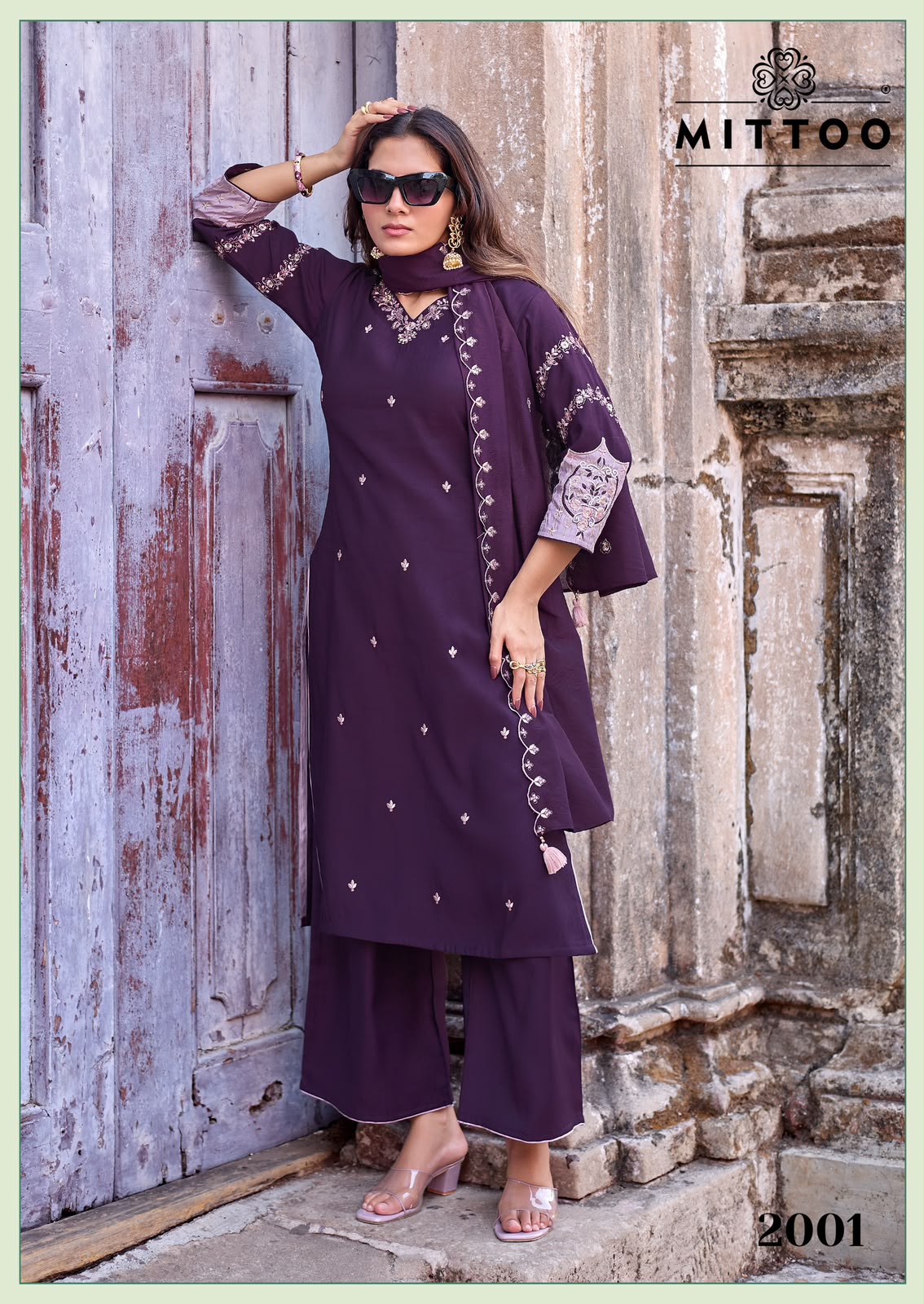 MITTOO Aaika Viscose Weaving Khatli Handwork 6 Pcs Set