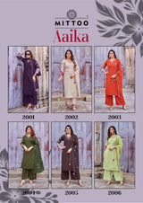 MITTOO Aaika Viscose Weaving Khatli Handwork 6 Pcs Set