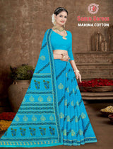 Mahima Cotton Printed Saree Set 8 pcs – M.R. Saree Emporium
