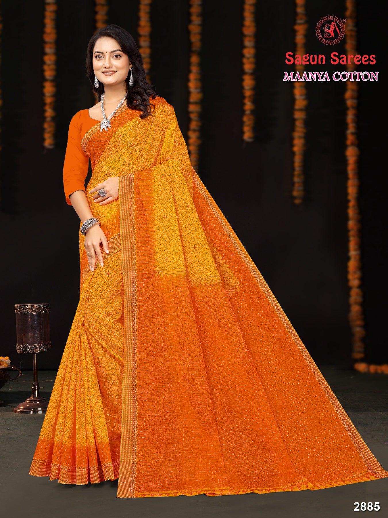 Maanya Cotton Printed Saree – Set of 8 Pcs -M.R. Saree Emporium