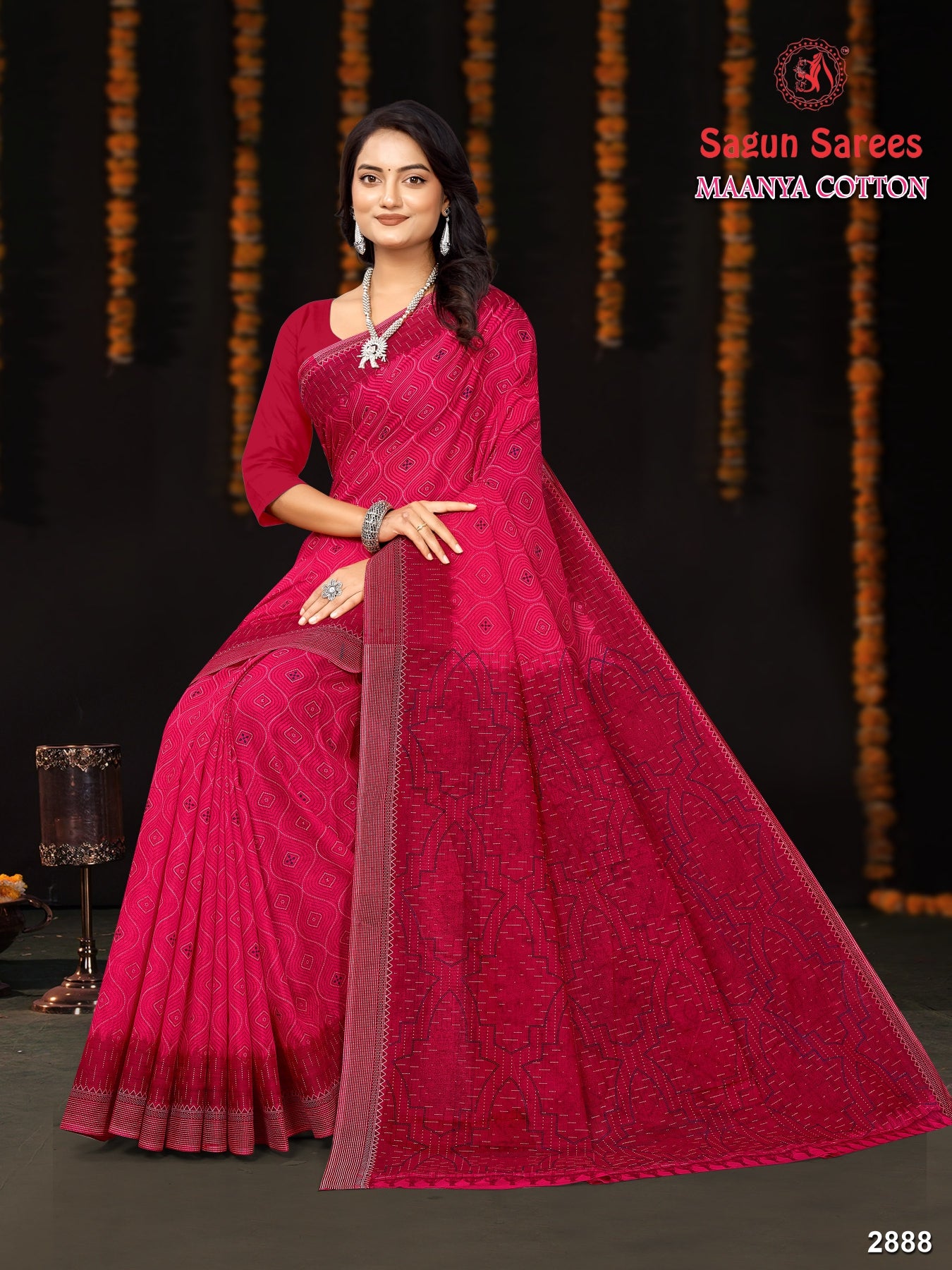 Maanya Cotton Printed Saree – Set of 8 Pcs -M.R. Saree Emporium