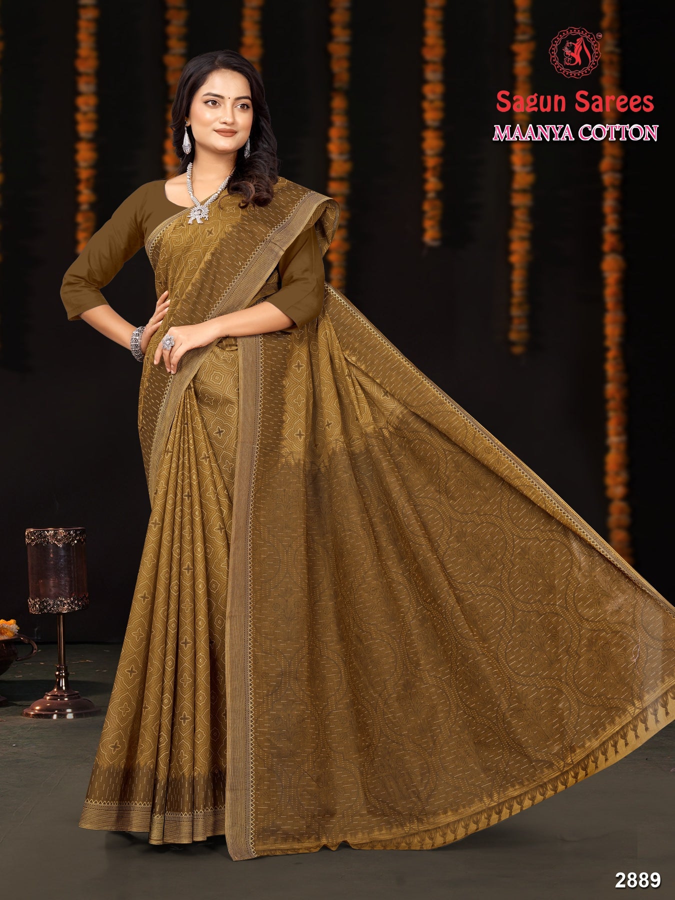 Maanya Cotton Printed Saree – Set of 8 Pcs -M.R. Saree Emporium