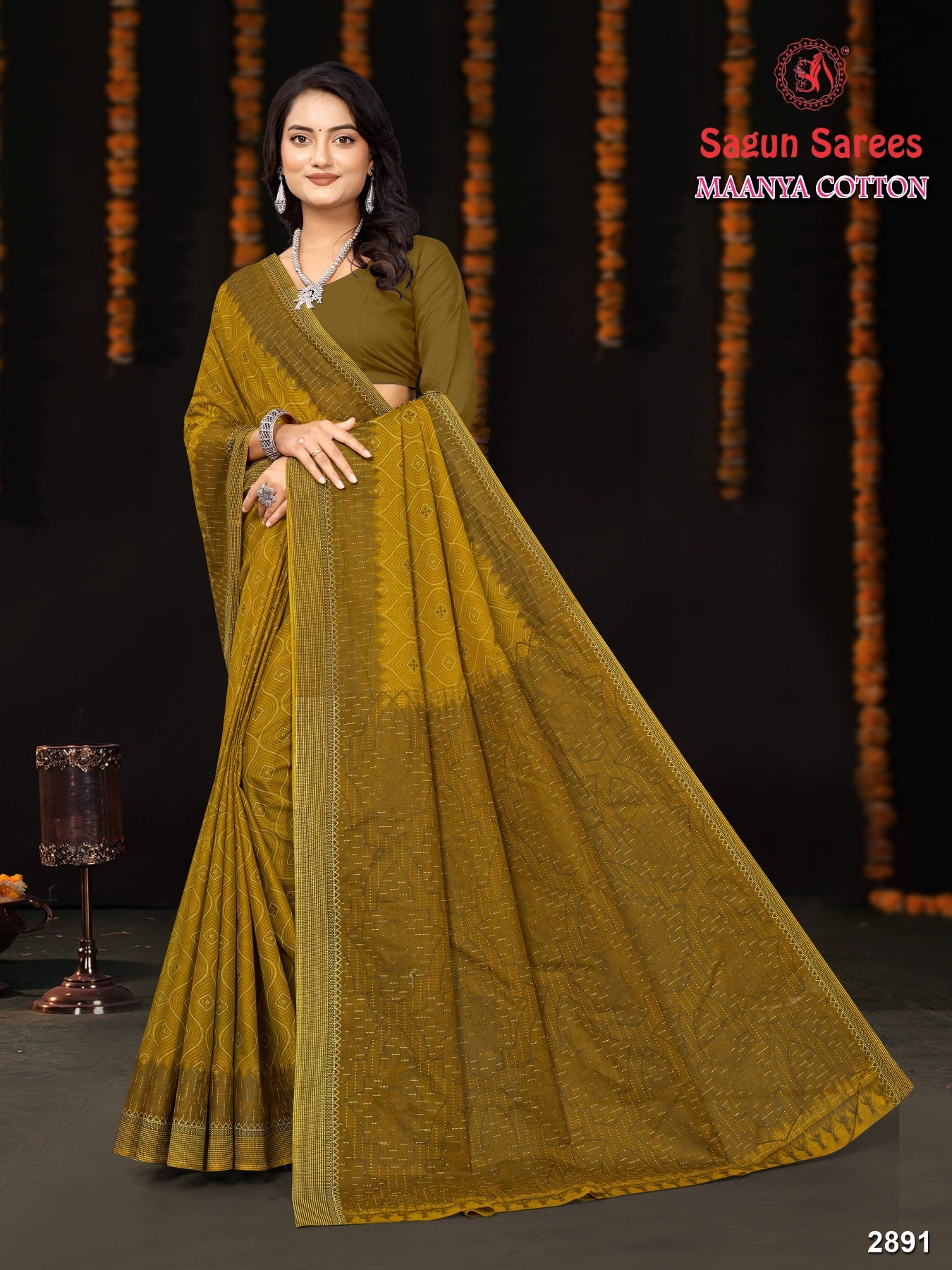 Maanya Cotton Printed Saree – Set of 8 Pcs -M.R. Saree Emporium