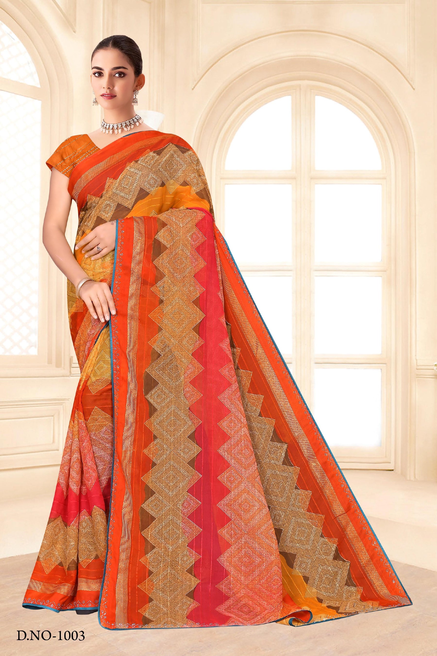 Meena Printed Saree Collection – 8 Pcs Set -Premium Women Saree Set – M.R. Saree Emporium