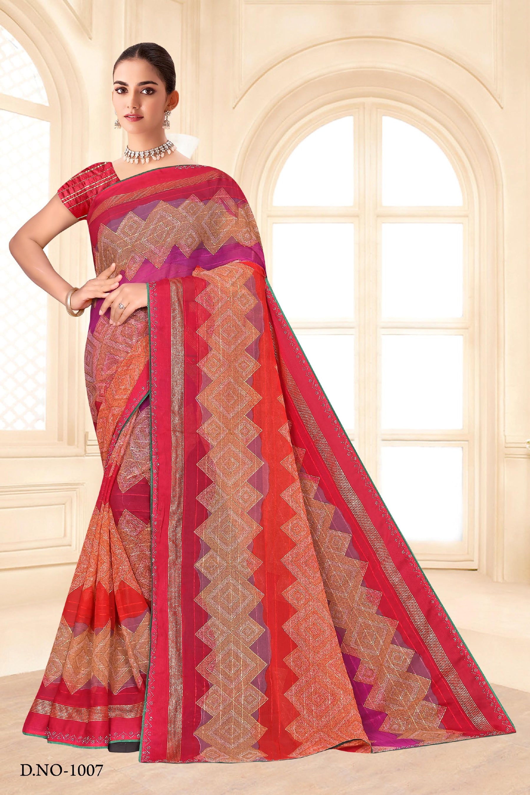 Meena Printed Saree Collection – 8 Pcs Set -Premium Women Saree Set – M.R. Saree Emporium