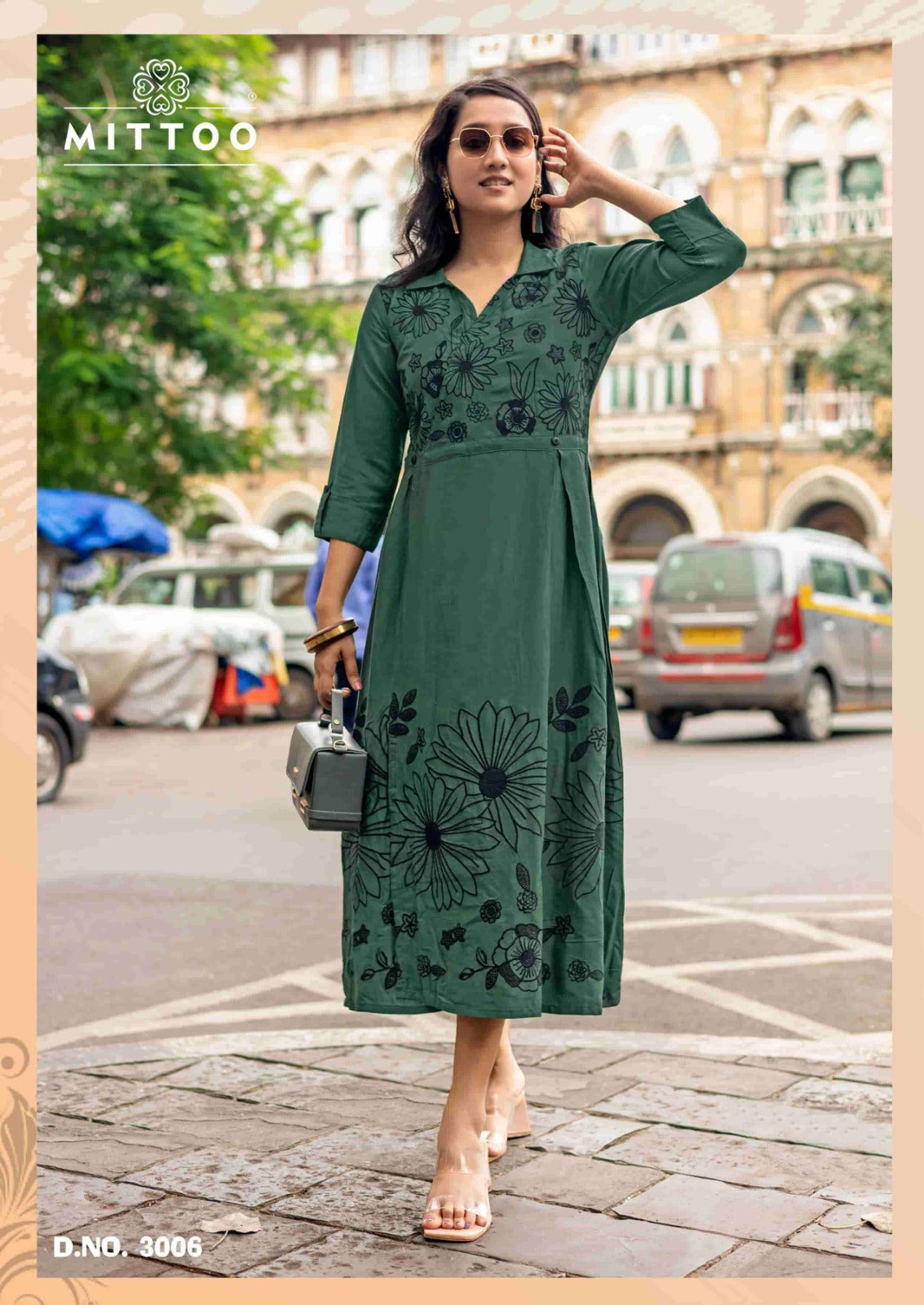 Mittoo Angoori Heavy Rayon Thread Work Kurti 6 Pcs Set
