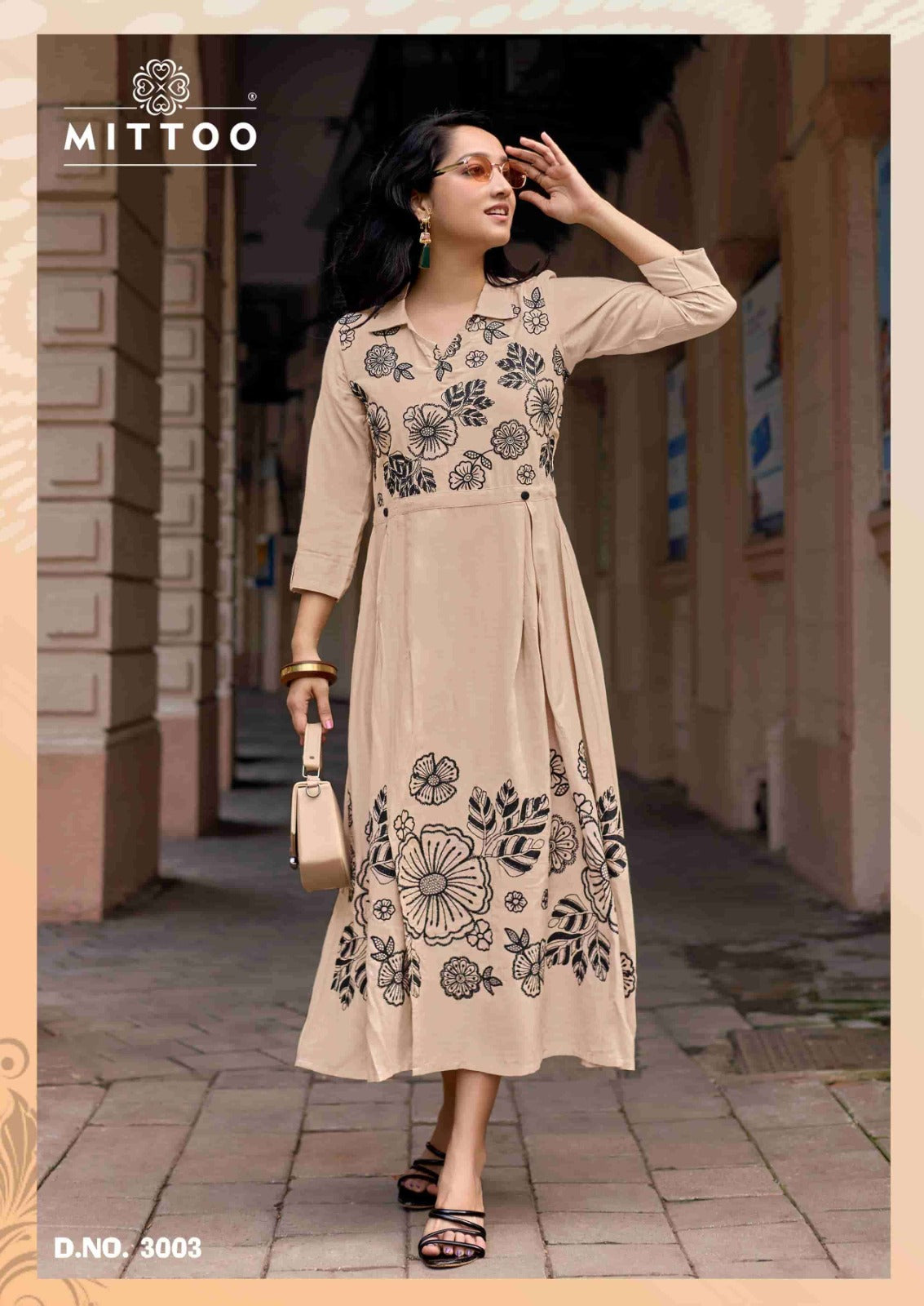 Mittoo Angoori Heavy Rayon Thread Work Kurti 6 Pcs Set