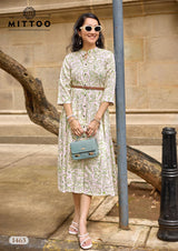 Mittoo Belt Vol 24 Rayon Printed Kurti with Belt Look – 6 Pcs Set-M.R. Saree Emporium