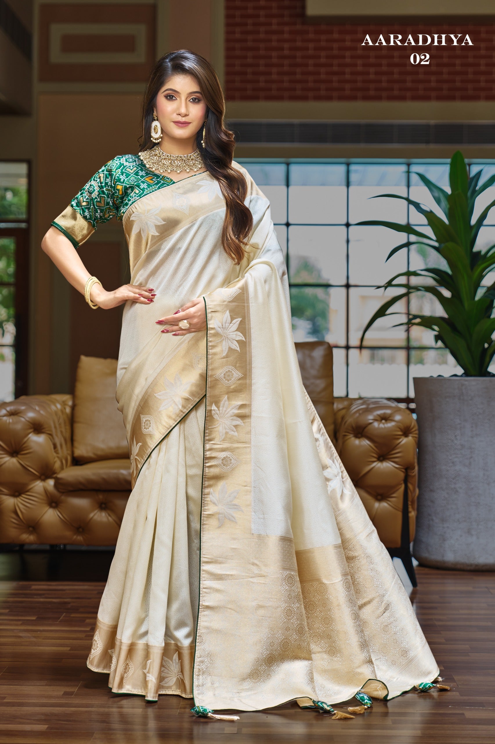 Aaradhya - 02 Silk Saree (3 PCS Set) M.R.Saree Emporium