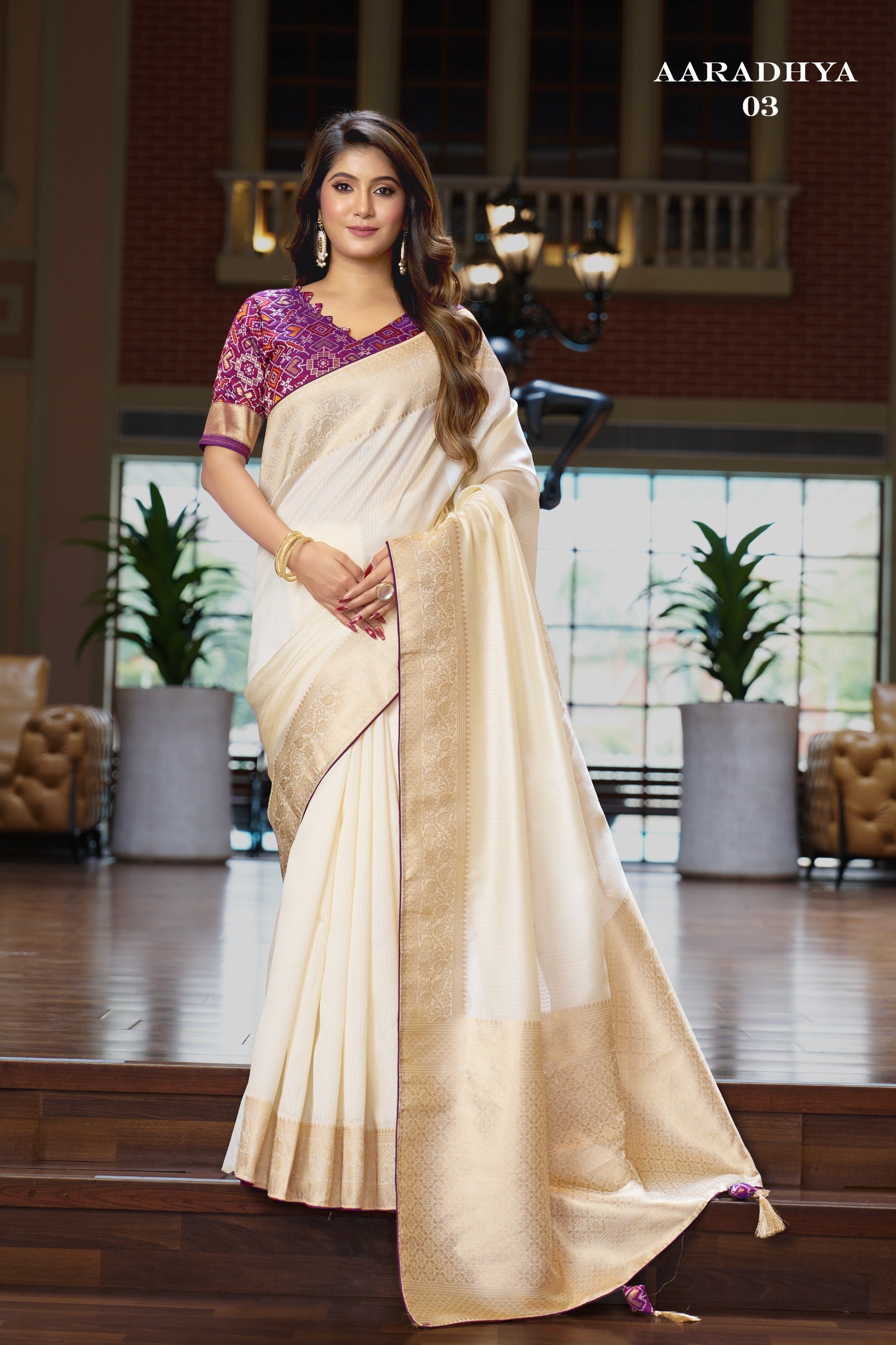 Aaradhya - 02 Silk Saree (3 PCS Set) M.R.Saree Emporium