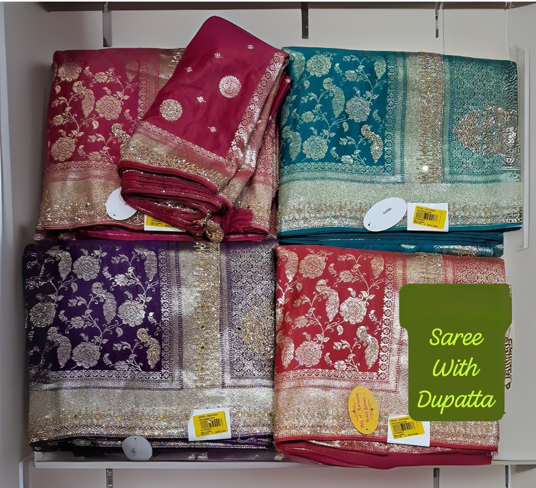 Premium Silk Saree with Dupatta for Wedding & Festive Wear Single pcs M.R. Saree Emporium