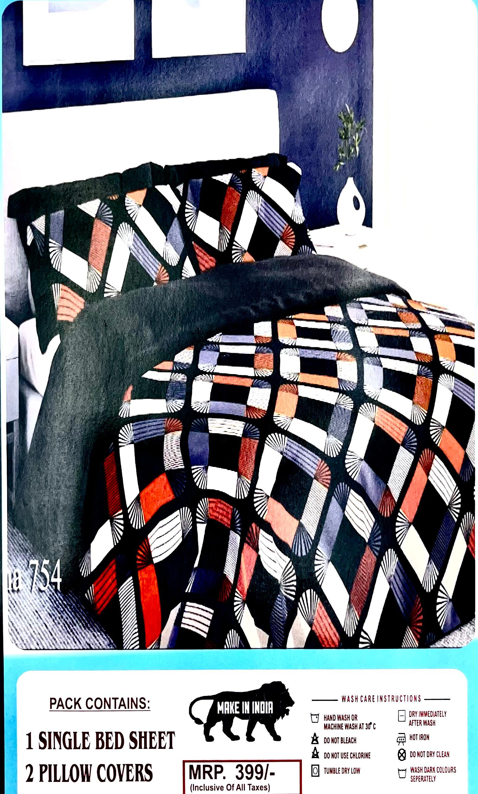 Zara Blended Cotton Single Bed Bedsheet with 2 Pillow Covers – M.R. Saree Emporium