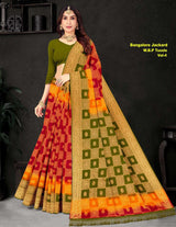 Bangalore Pure Cotton Tussar Jacquard Saree – 10 Pcs Set M.R. Saree Emporium