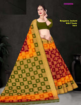 Bangalore Pure Cotton Tussar Jacquard Saree – 10 Pcs Set M.R. Saree Emporium