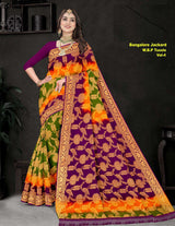 Bangalore Pure Cotton Tussar Jacquard Saree – 10 Pcs Set M.R. Saree Emporium