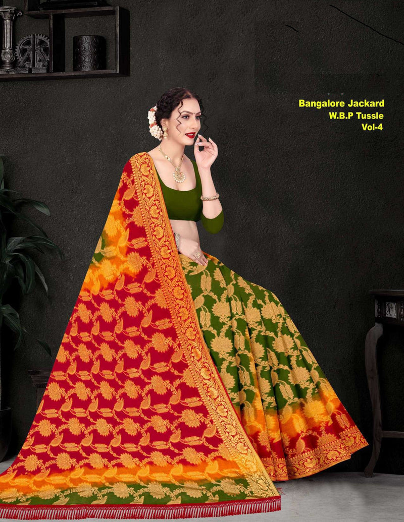 Bangalore Pure Cotton Tussar Jacquard Saree – 10 Pcs Set M.R. Saree Emporium