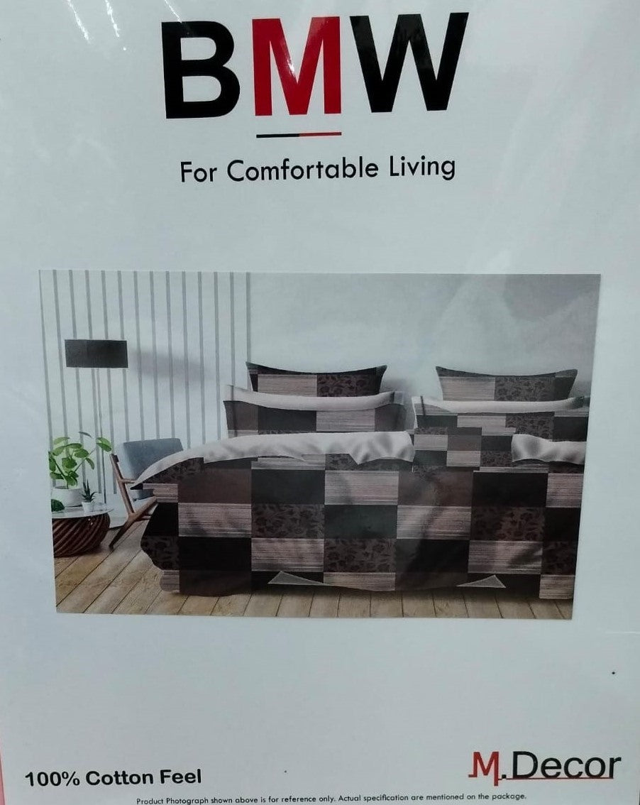 M.R. Saree Emporium BMW Design Double Bed Bedsheet – Premium Cotton Fabric