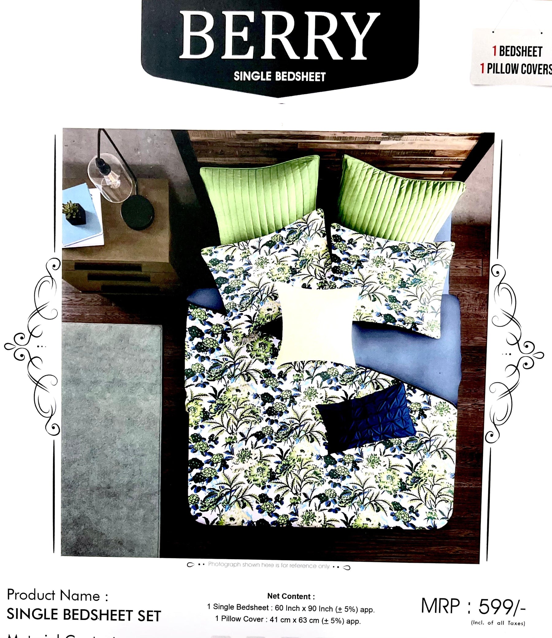 Blended Cotton Single Bed Bedsheet (60x90 inch) with 1 Pillow Cover (41x63 cm) – M.R. Saree Emporium