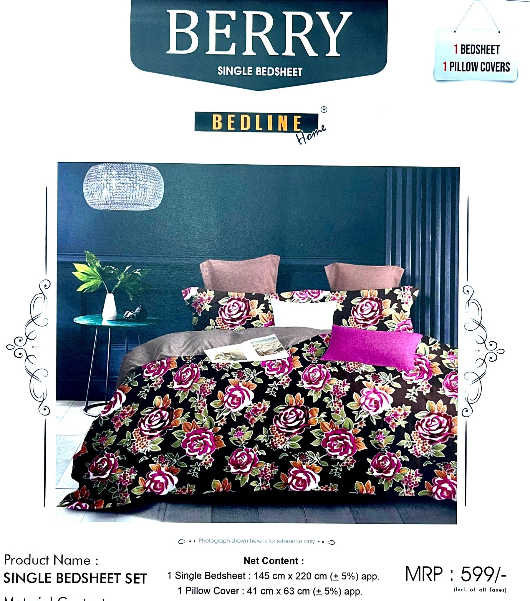 Blended Cotton Single Bed Bedsheet (60x90 inch) with 1 Pillow Cover (41x63 cm) – M.R. Saree Emporium