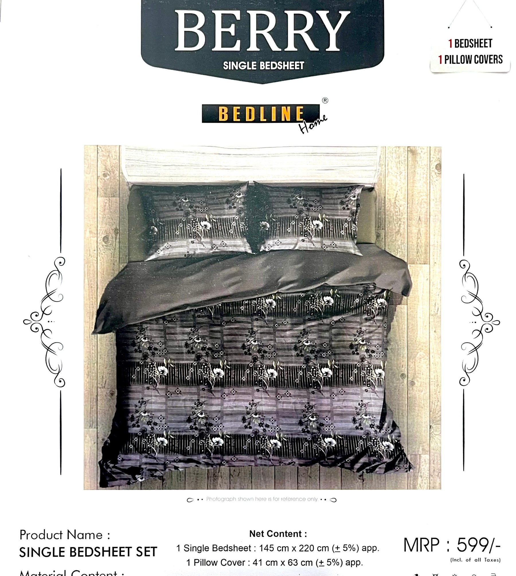 Blended Cotton Single Bed Bedsheet (60x90 inch) with 1 Pillow Cover (41x63 cm) – M.R. Saree Emporium