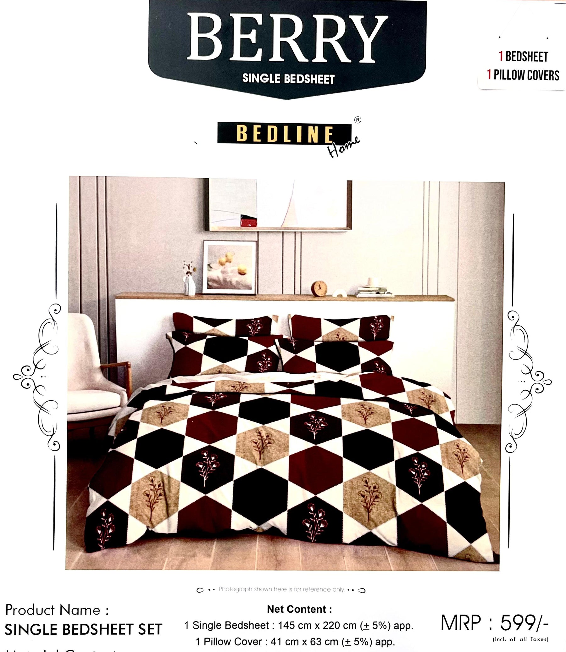 Blended Cotton Single Bed Bedsheet (60x90 inch) with 1 Pillow Cover (41x63 cm) – M.R. Saree Emporium