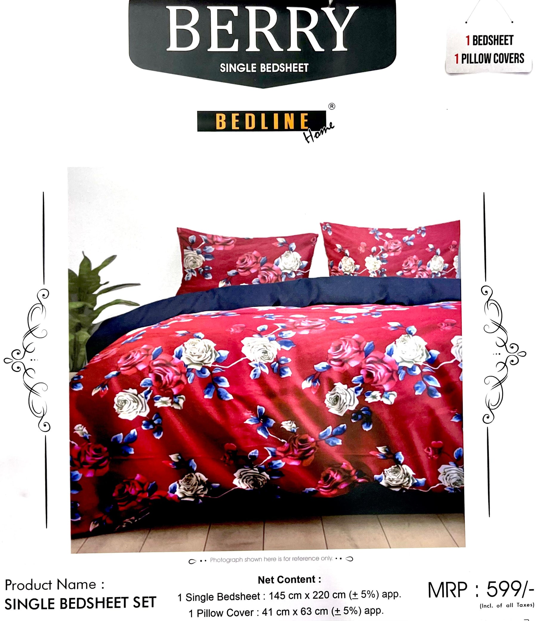 Blended Cotton Single Bed Bedsheet (60x90 inch) with 1 Pillow Cover (41x63 cm) – M.R. Saree Emporium