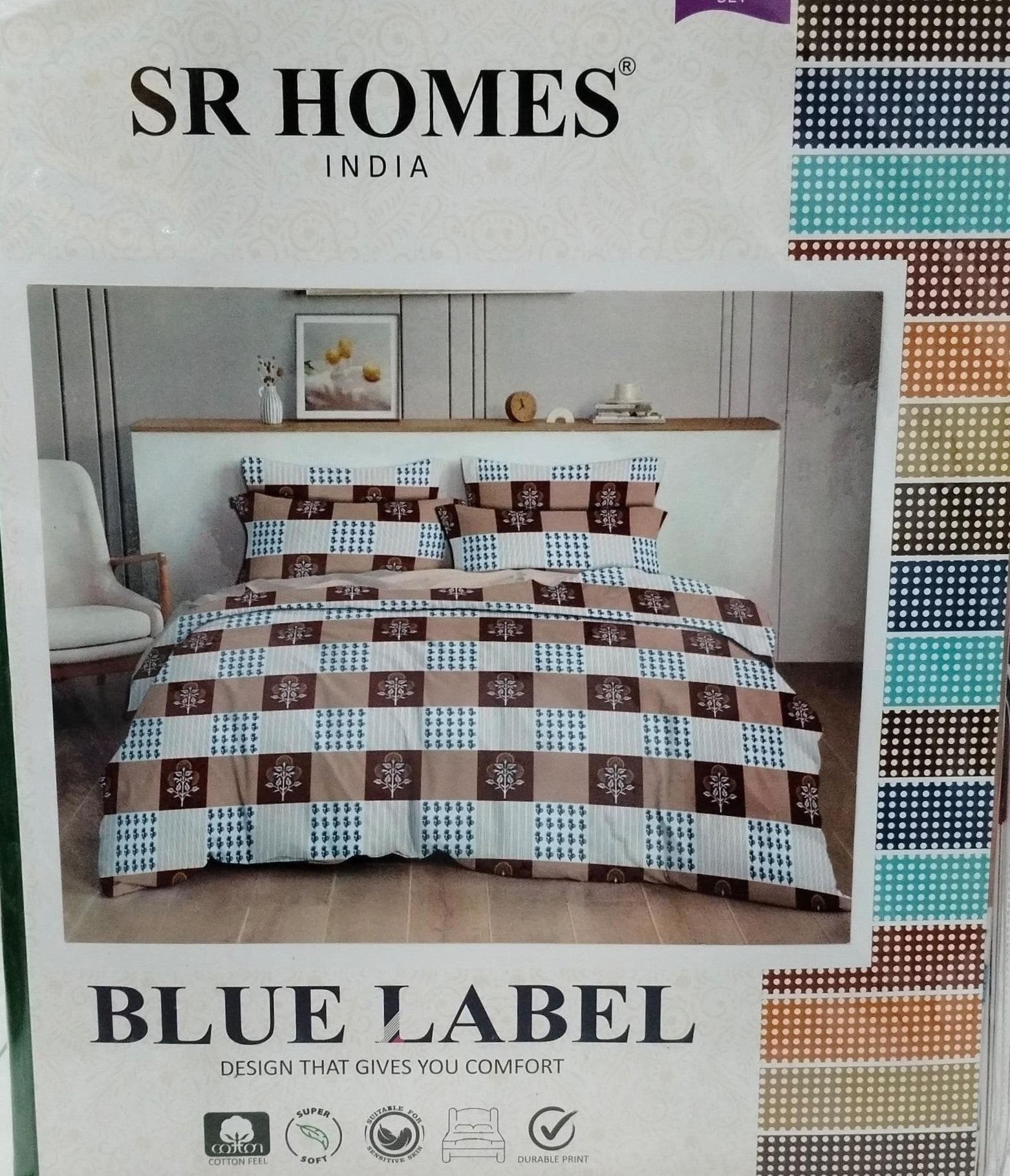 M.R. Saree Emporium Blue Label Design Double Bed Bedsheet – Soft Cotton