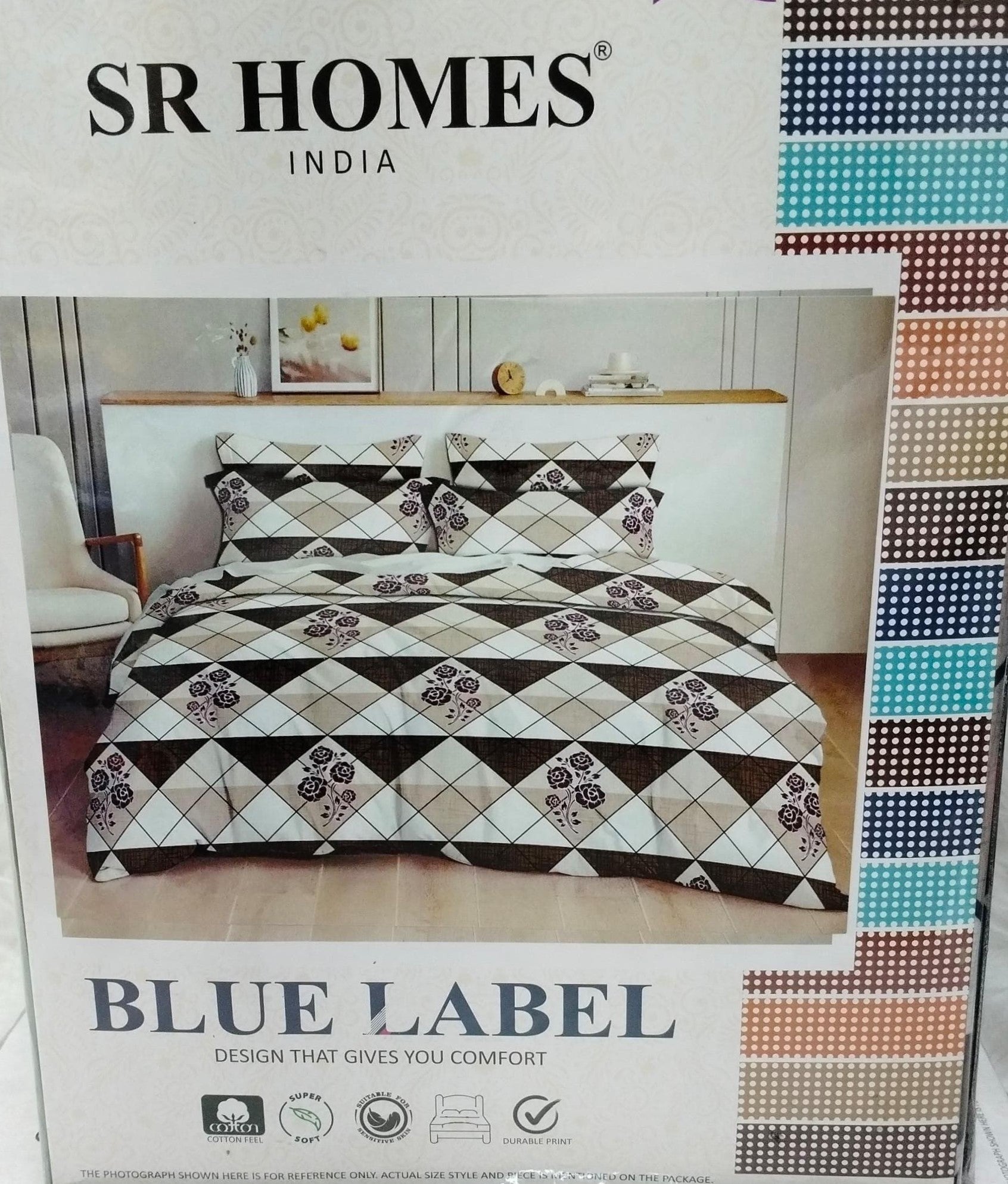 M.R. Saree Emporium Blue Label Design Double Bed Bedsheet – Soft Cotton