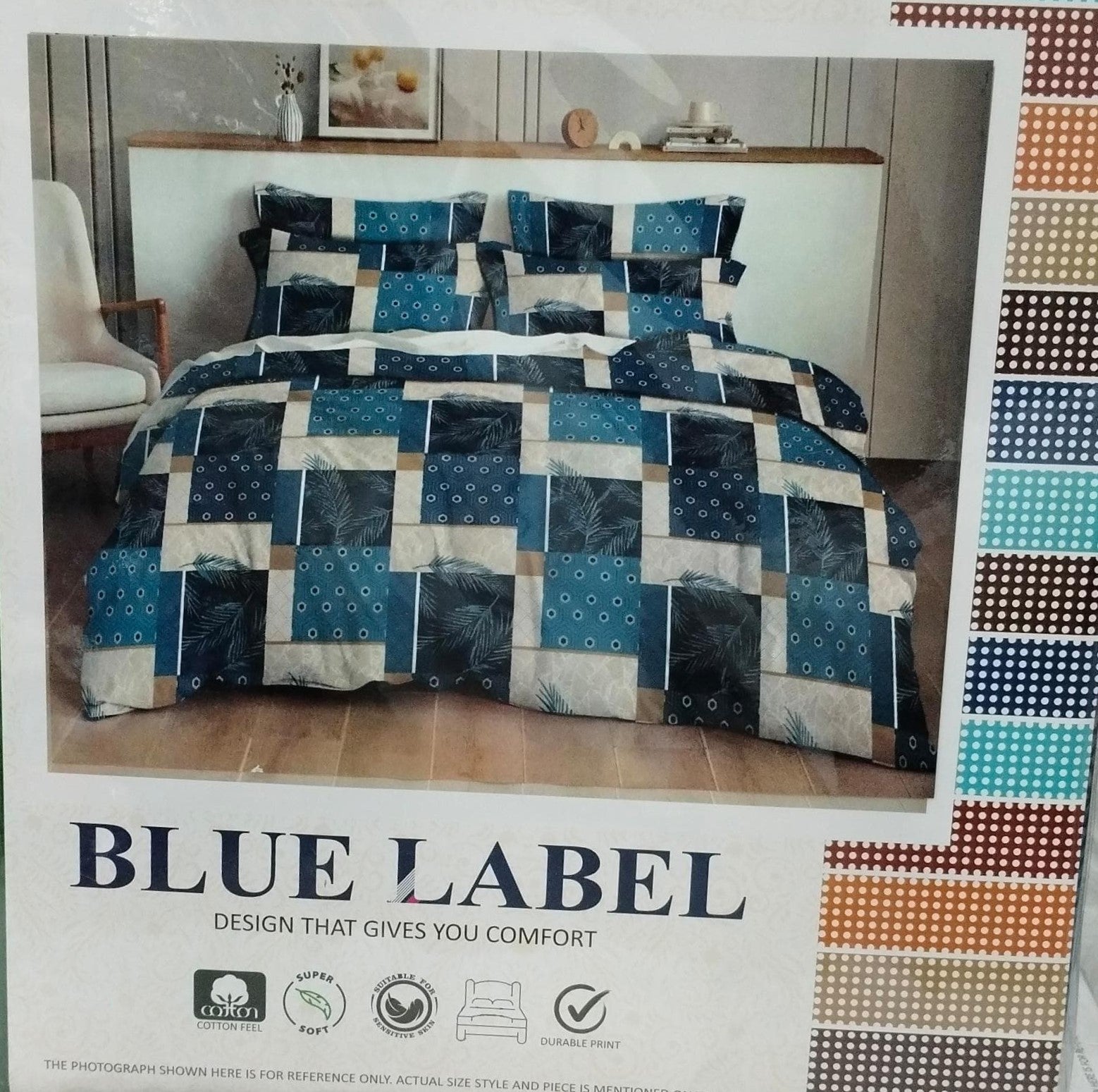 M.R. Saree Emporium Blue Label Design Double Bed Bedsheet – Soft Cotton