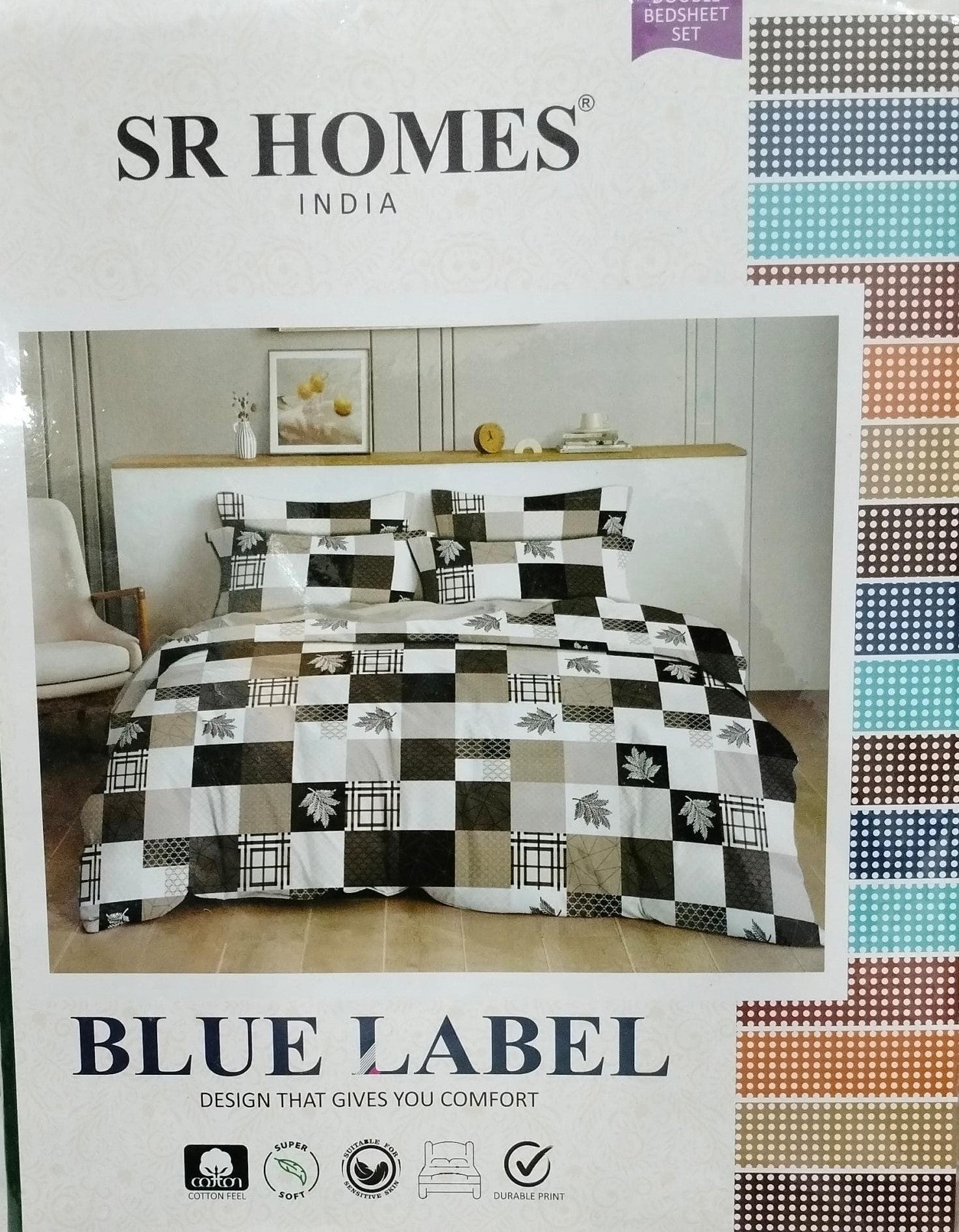 M.R. Saree Emporium Blue Label Design Double Bed Bedsheet – Soft Cotton