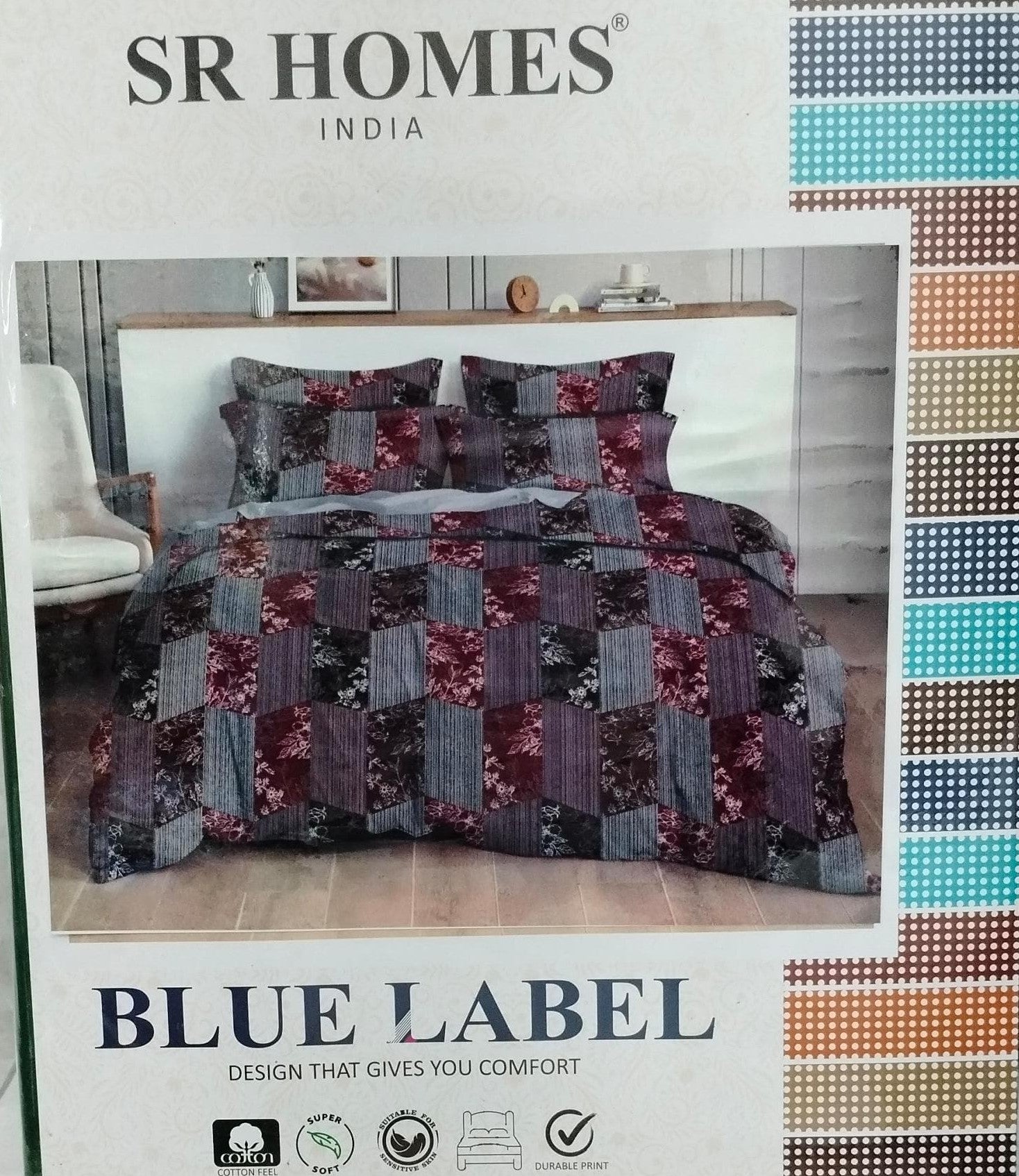 M.R. Saree Emporium Blue Label Design Double Bed Bedsheet – Soft Cotton