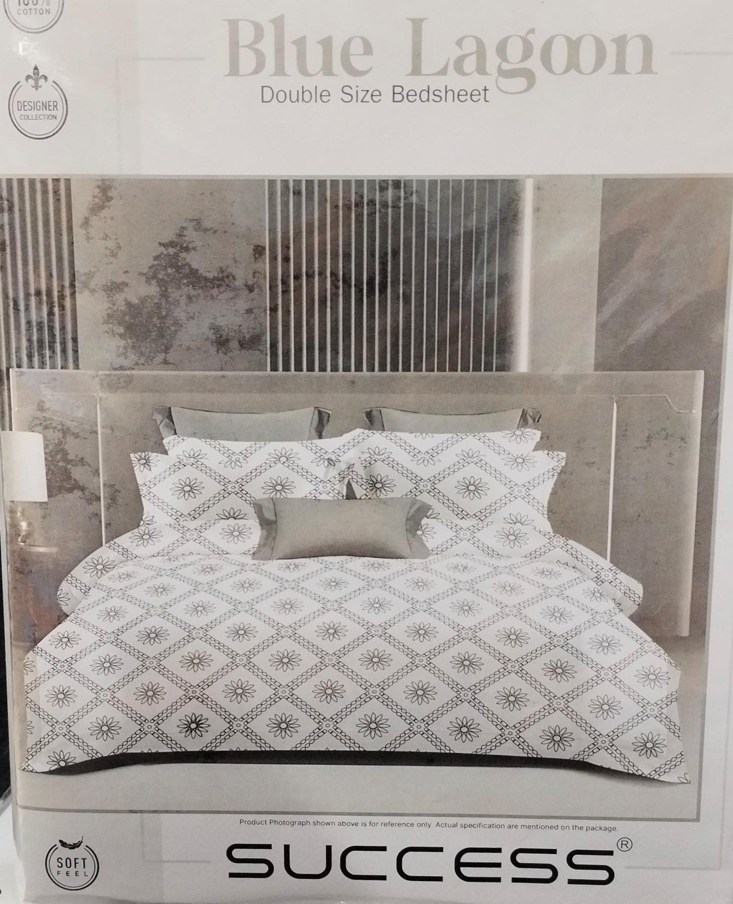 M.R. Saree Emporium Blue Lagoon Double Bed Bedsheet – Soft Cotton