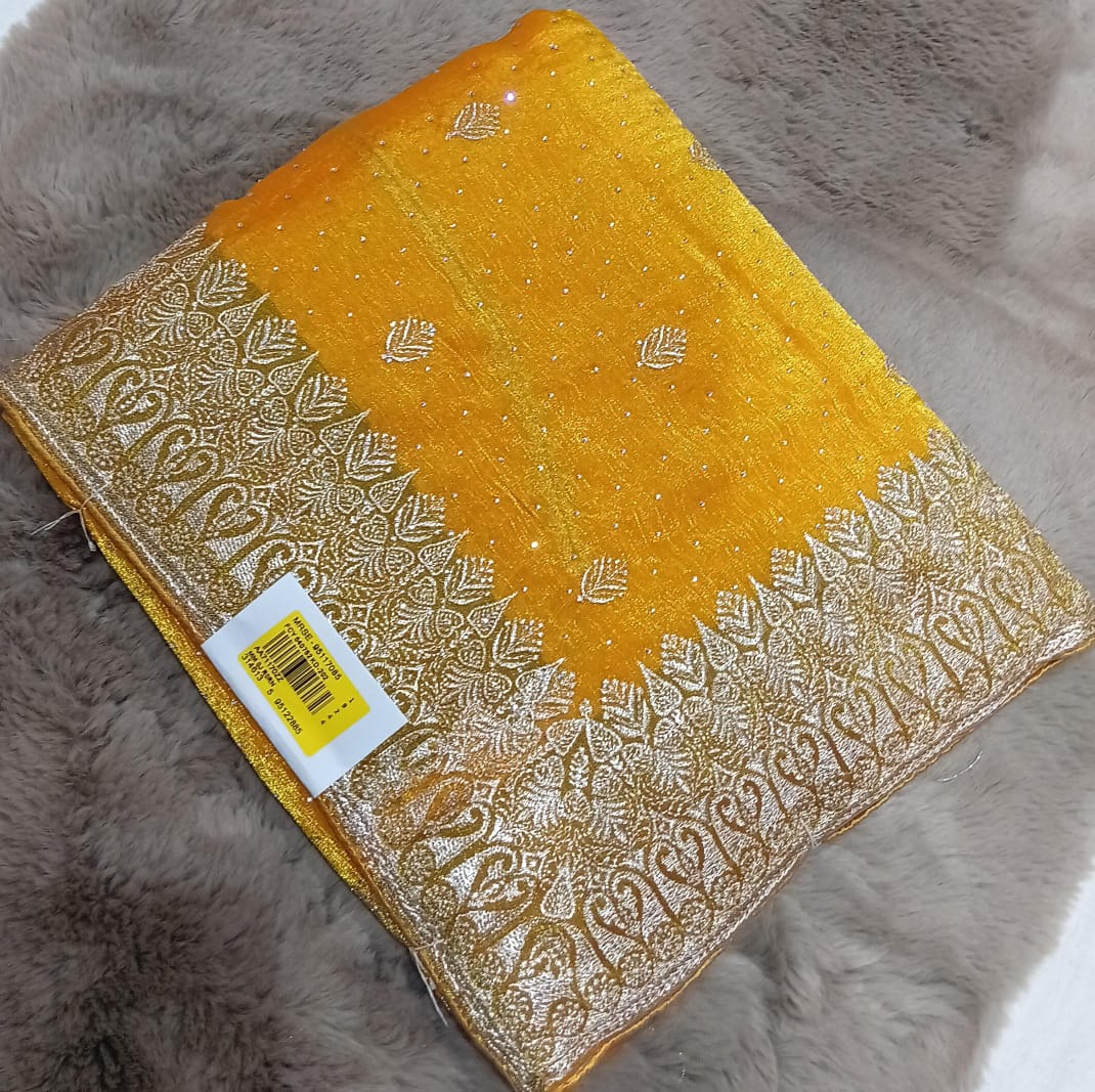 Designer Fancy Chiffon Saree – 6 Pcs Set | M.R. Saree Emporium