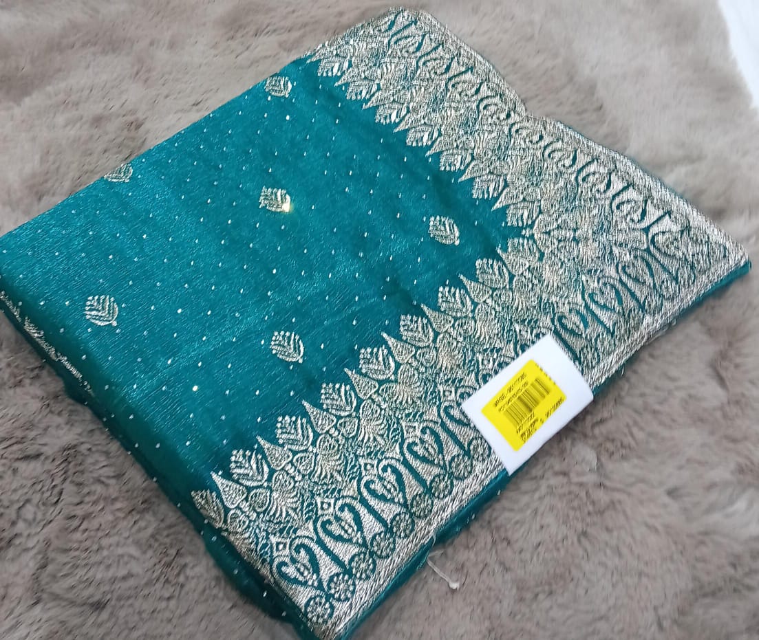 Designer Fancy Chiffon Saree – 6 Pcs Set | M.R. Saree Emporium
