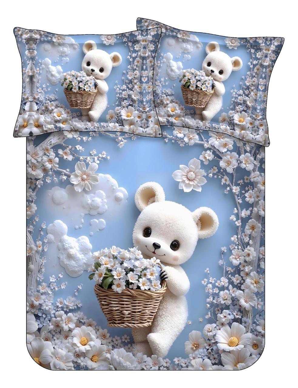 7D Cute Double Bedsheet Set – 21 Animal & Floral Prints M.R. Saree Emporium