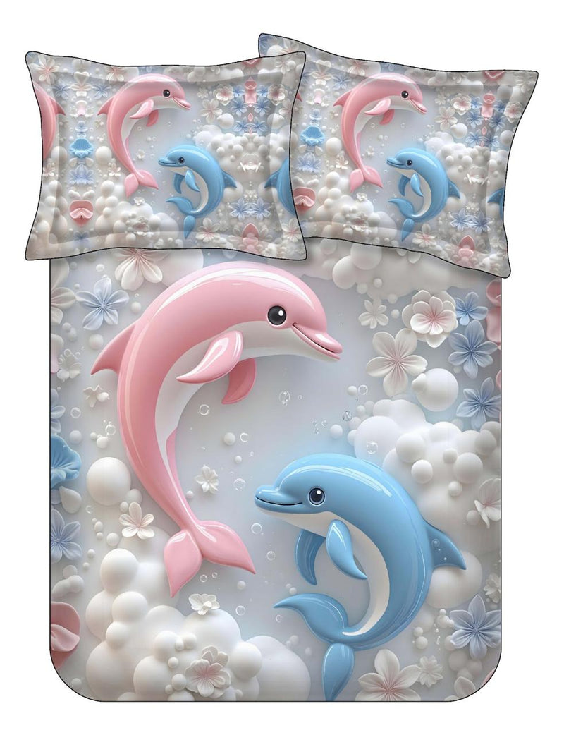 3D Cute Double Bedsheet Set – 21 Animal & Floral Prints M.R. Saree Emporium