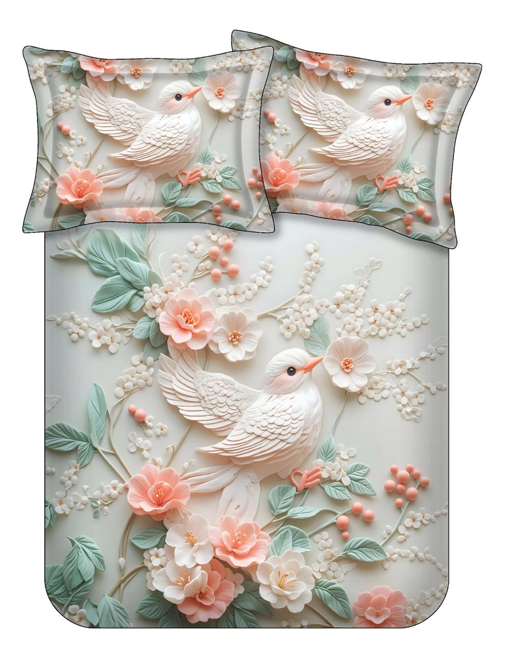 7D Cute Double Bedsheet Set – 21 Animal & Floral Prints M.R. Saree Emporium