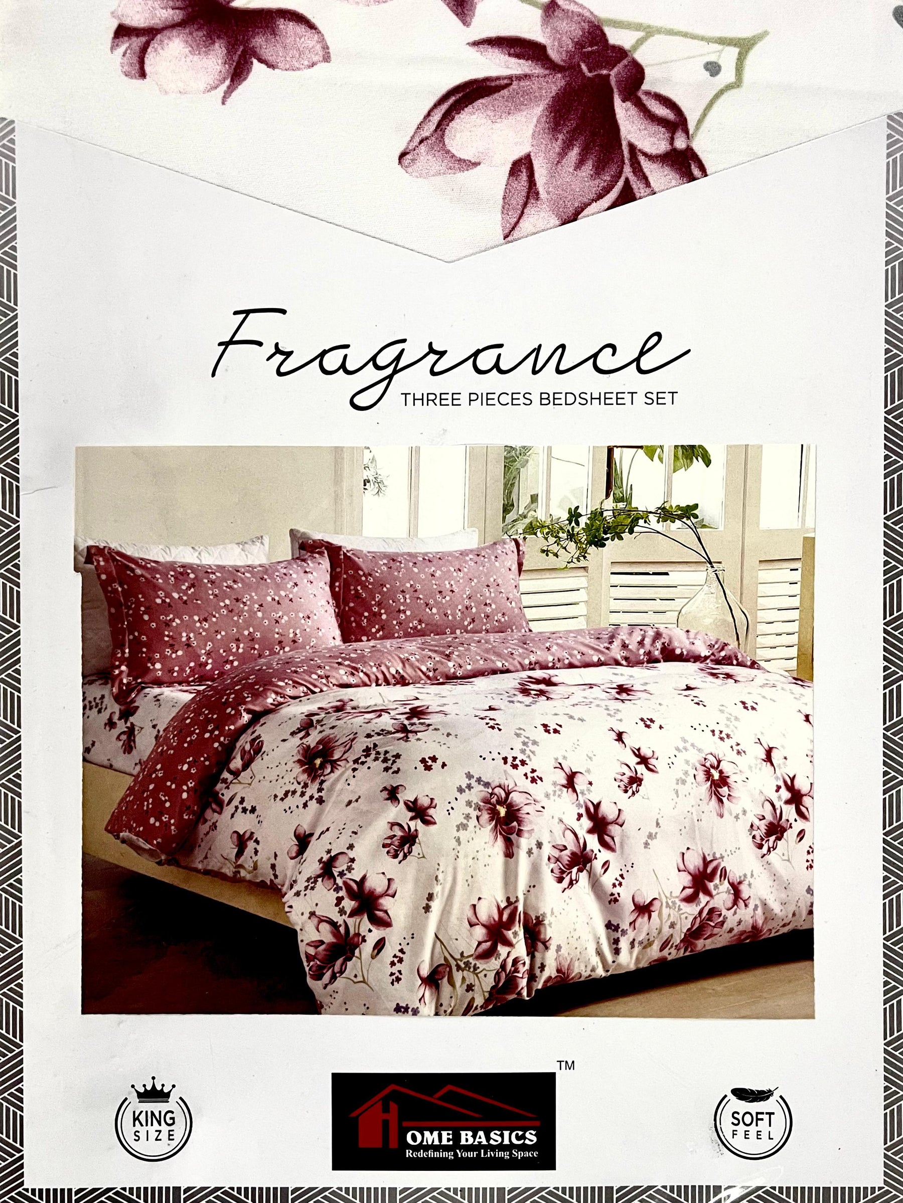 Fragrance King Glaze Cotton King Size Bedsheet with 2 Pillow Covers – M.R. Saree Emporium