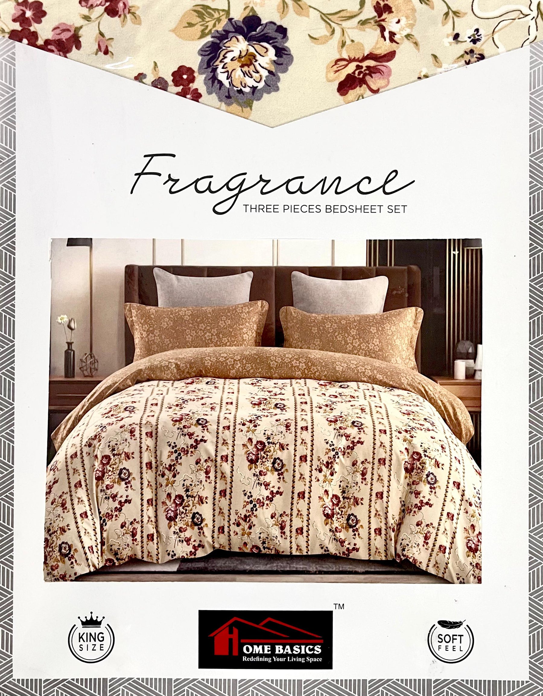 Fragrance King Glaze Cotton King Size Bedsheet with 2 Pillow Covers – M.R. Saree Emporium