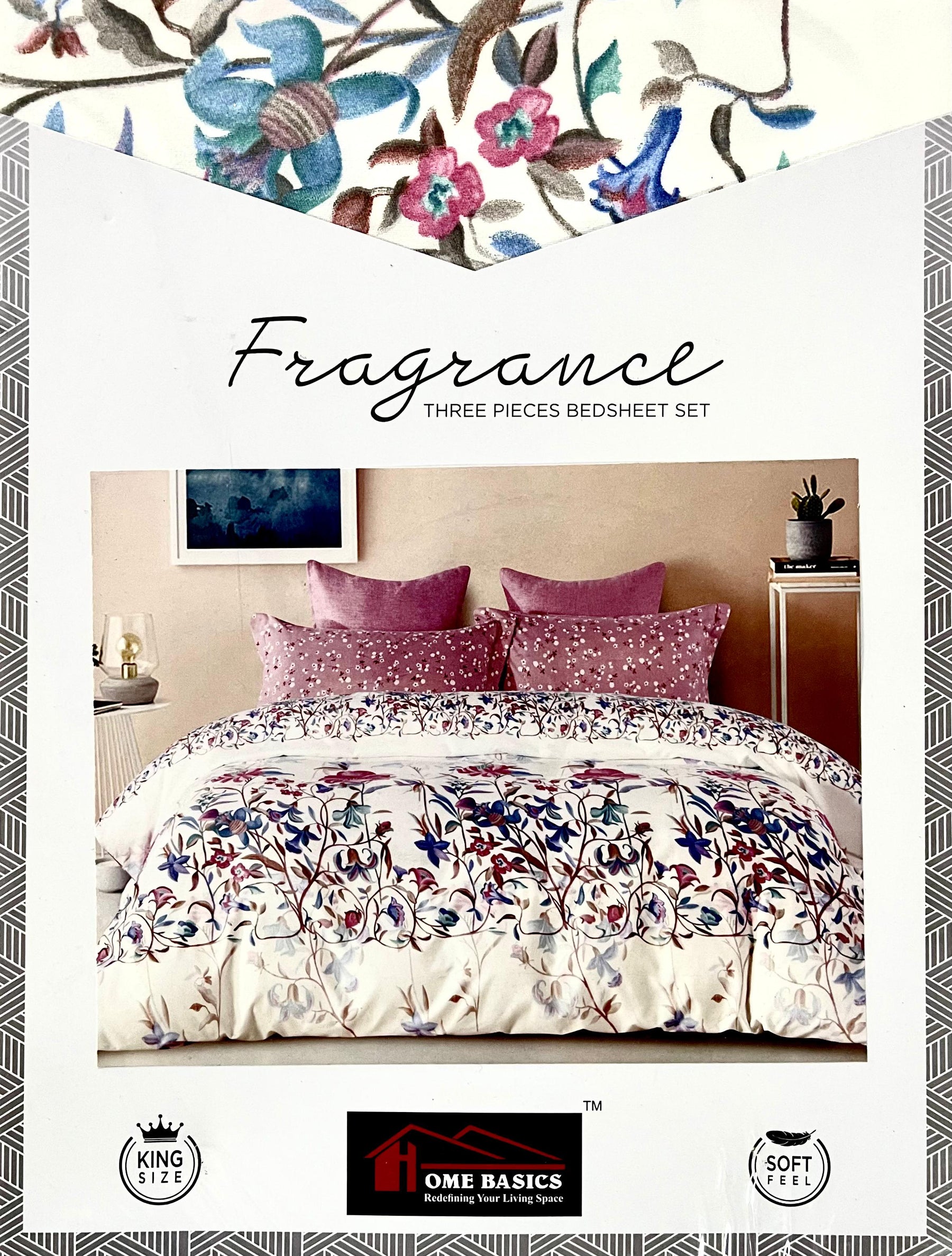 Fragrance King Glaze Cotton King Size Bedsheet with 2 Pillow Covers – M.R. Saree Emporium