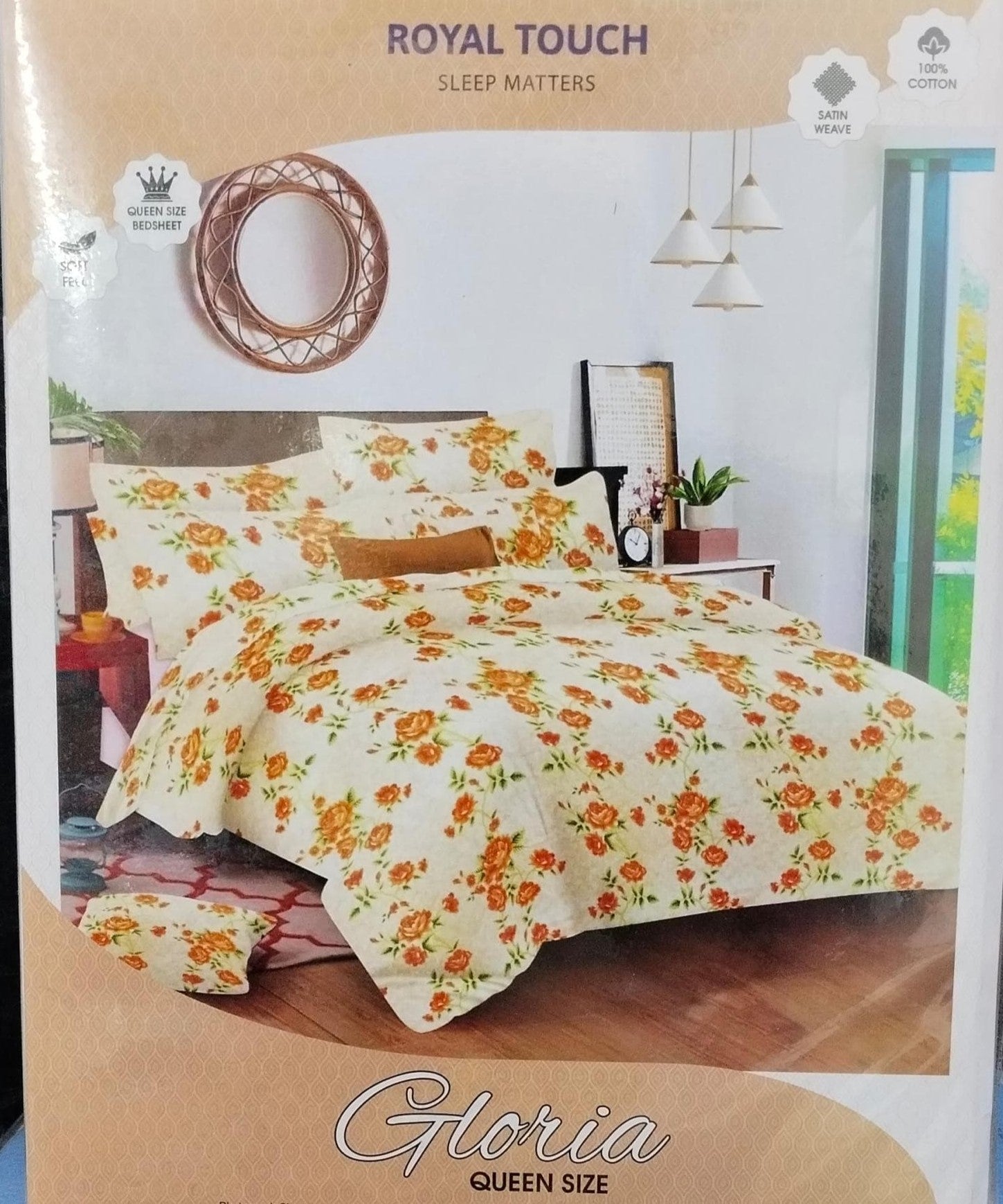 M.R. Saree Emporium Gloria Queen Size Bedsheet – Soft Cotton