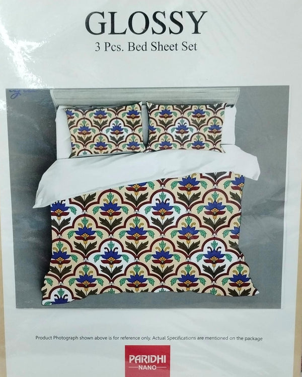 M.R. Saree Emporium Glossy Double Bed Bedsheet – Soft Cotton