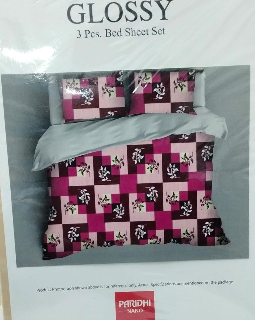 M.R. Saree Emporium Glossy Double Bed Bedsheet – Soft Cotton